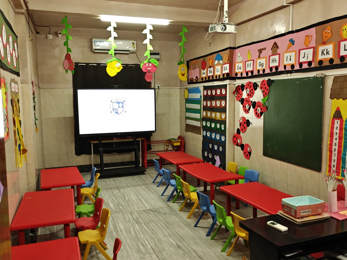 Colourful smart classroom at Sunbeam World School, Varanasi