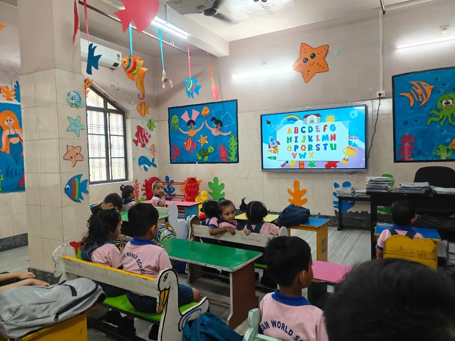 Early years classroom during a lesson at Sunbeam World School, Varanasi