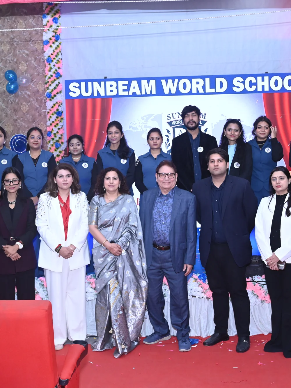 Founder with a senior staff member at Sunbeam World School, Varanasi