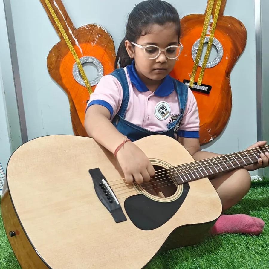 Guitar class at Sunbeam World School, Varanasi