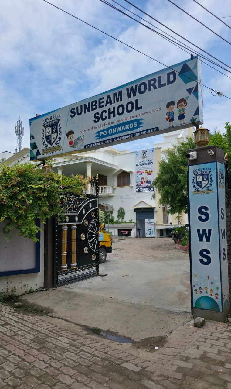 Sunbeam World School entrance signage