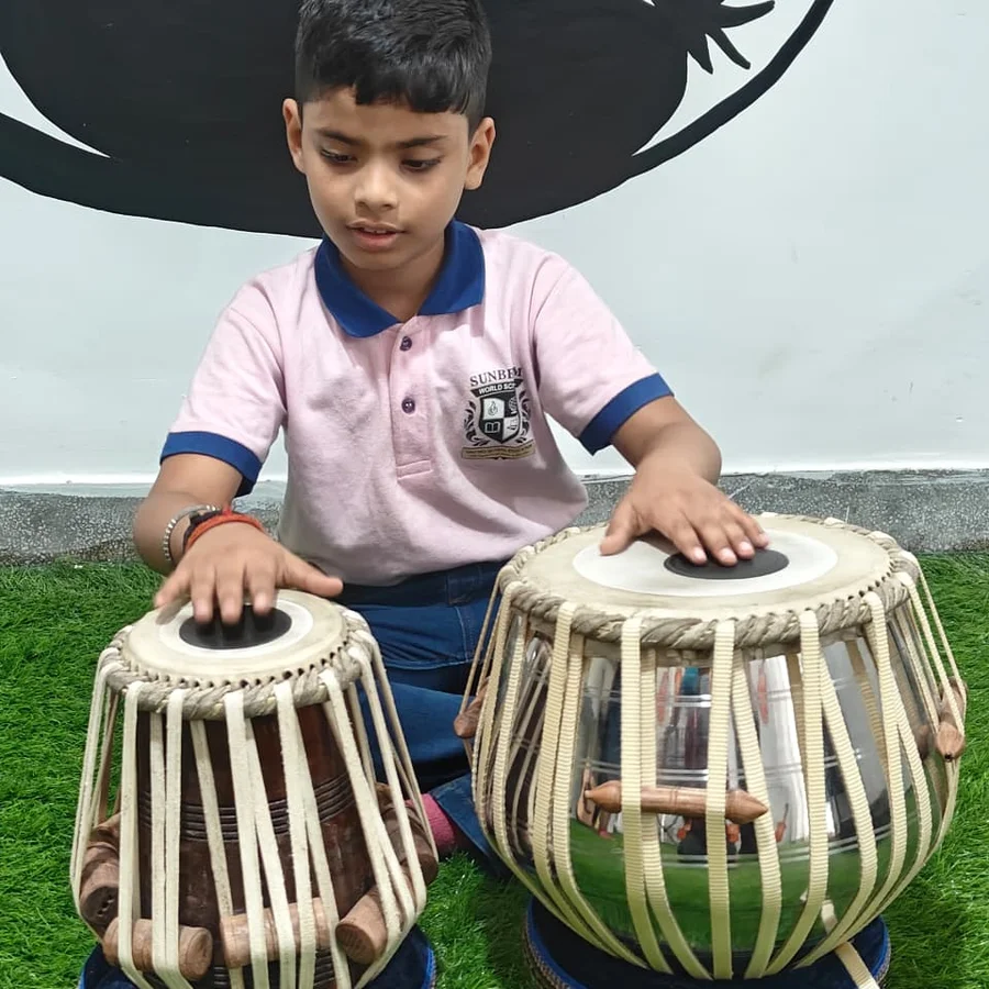 Tabla class at Sunbeam World School, Varanasi